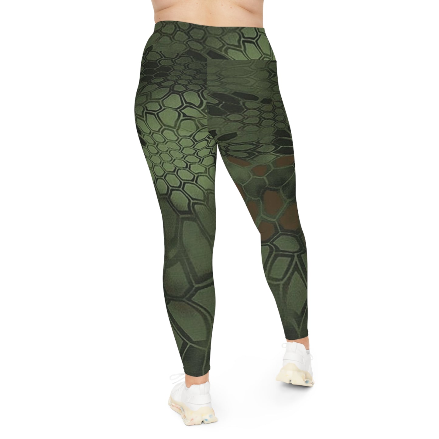 Great Quality Stylish Leggings - Give Me Grace Signature Print Green - Plus Size Up to 6X
