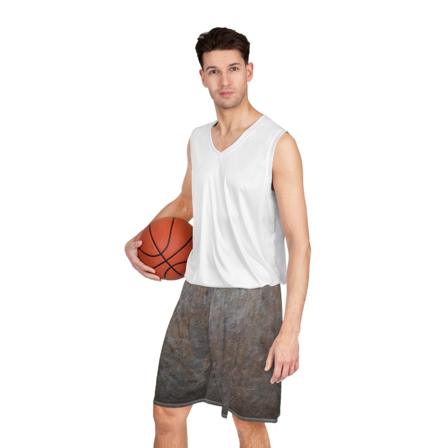 Clean Slate Basketball Shorts — Slate All-Over-Print Athletic Shorts