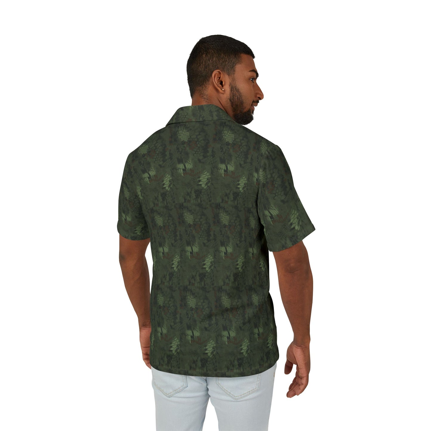 Men's Hawaiian Shirt — Classic Camo, Snakeskin & Floral All‑Over Print