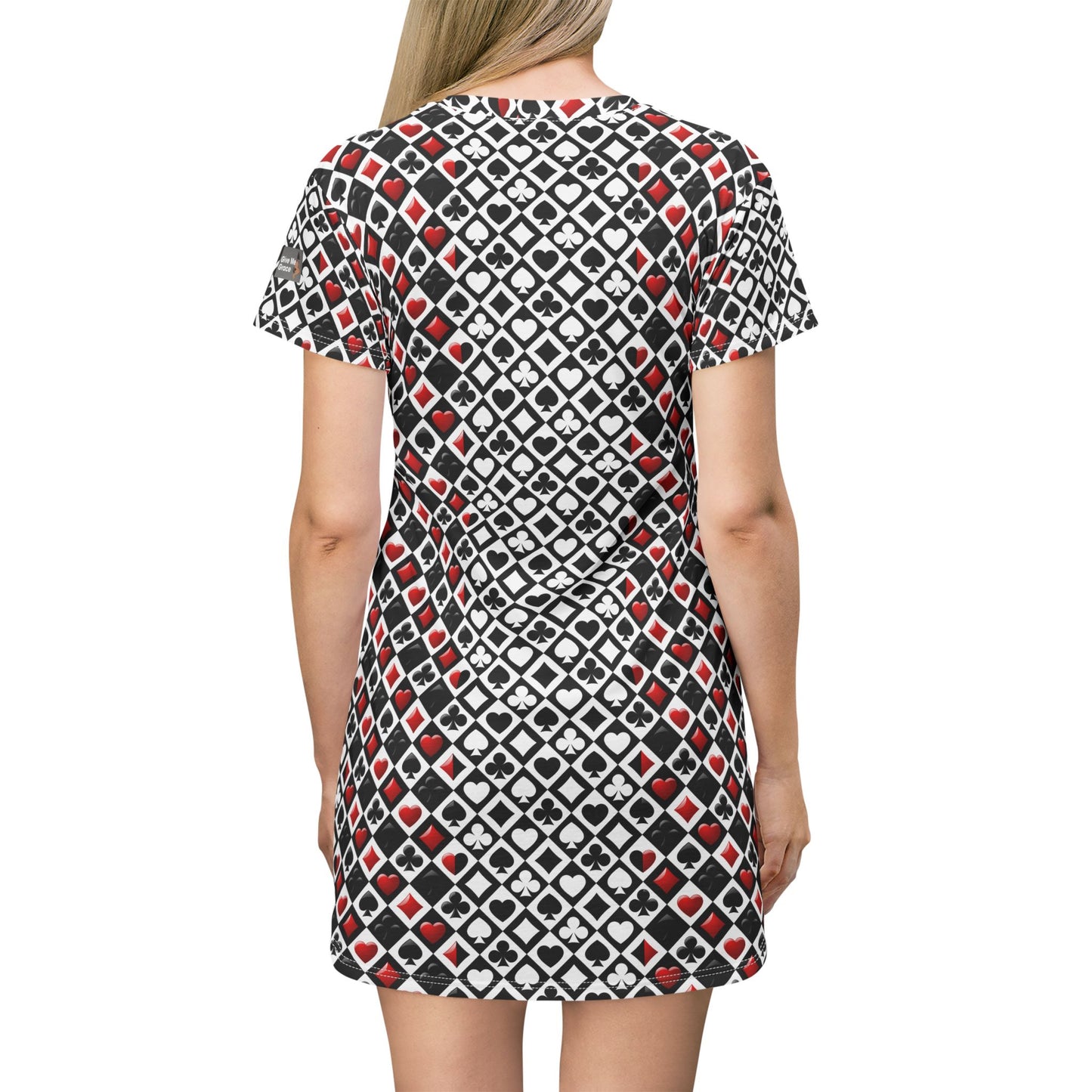 Queen of Spades Fashion Girl T-Shirt Dress | Playing Card Fashion Chic