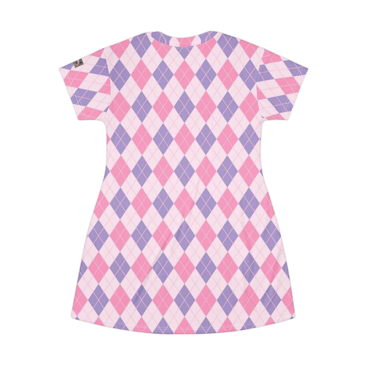Argyle (diamonds, pyramids) Pink & Purple Babydoll Dress — Classic Sexy Work-to-Play Knit