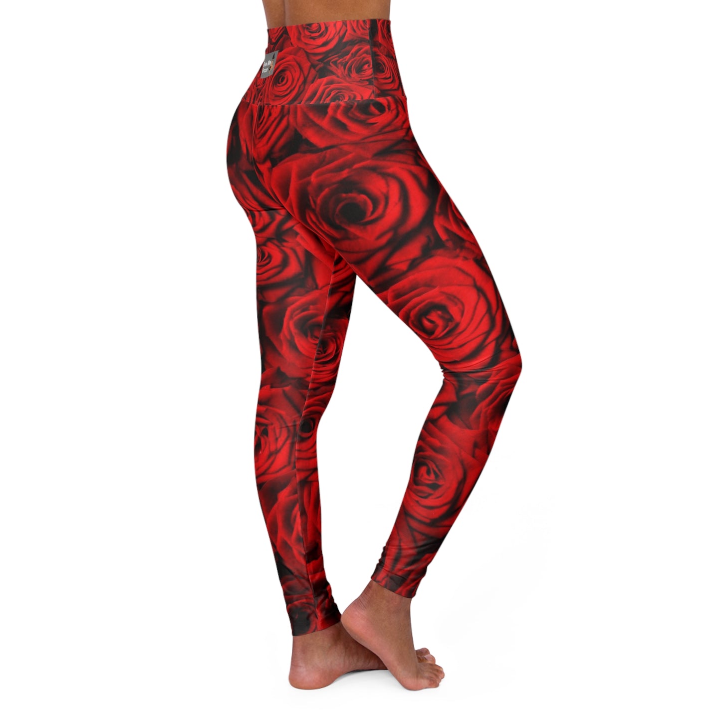 Yoga Leggings - Timeless Red Roses Print