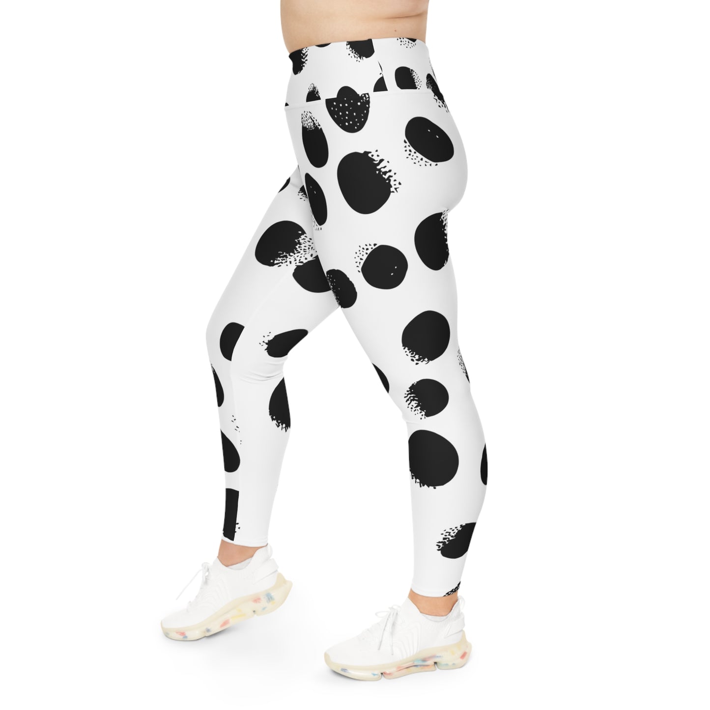 Polkadot Classic Black & White Great Quality Stylish Leggings - Plus Size Up to 6X