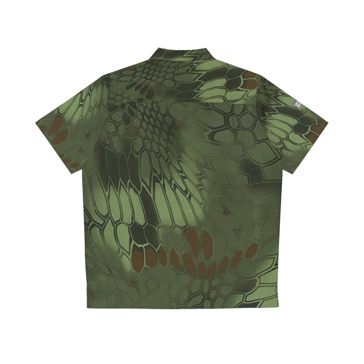 Green Hawaiian Shirt, Tropical Button-Up, Vacation Outfit, Lightweight Aloha Top, Pyramid Hat Print, Men's Beachwear