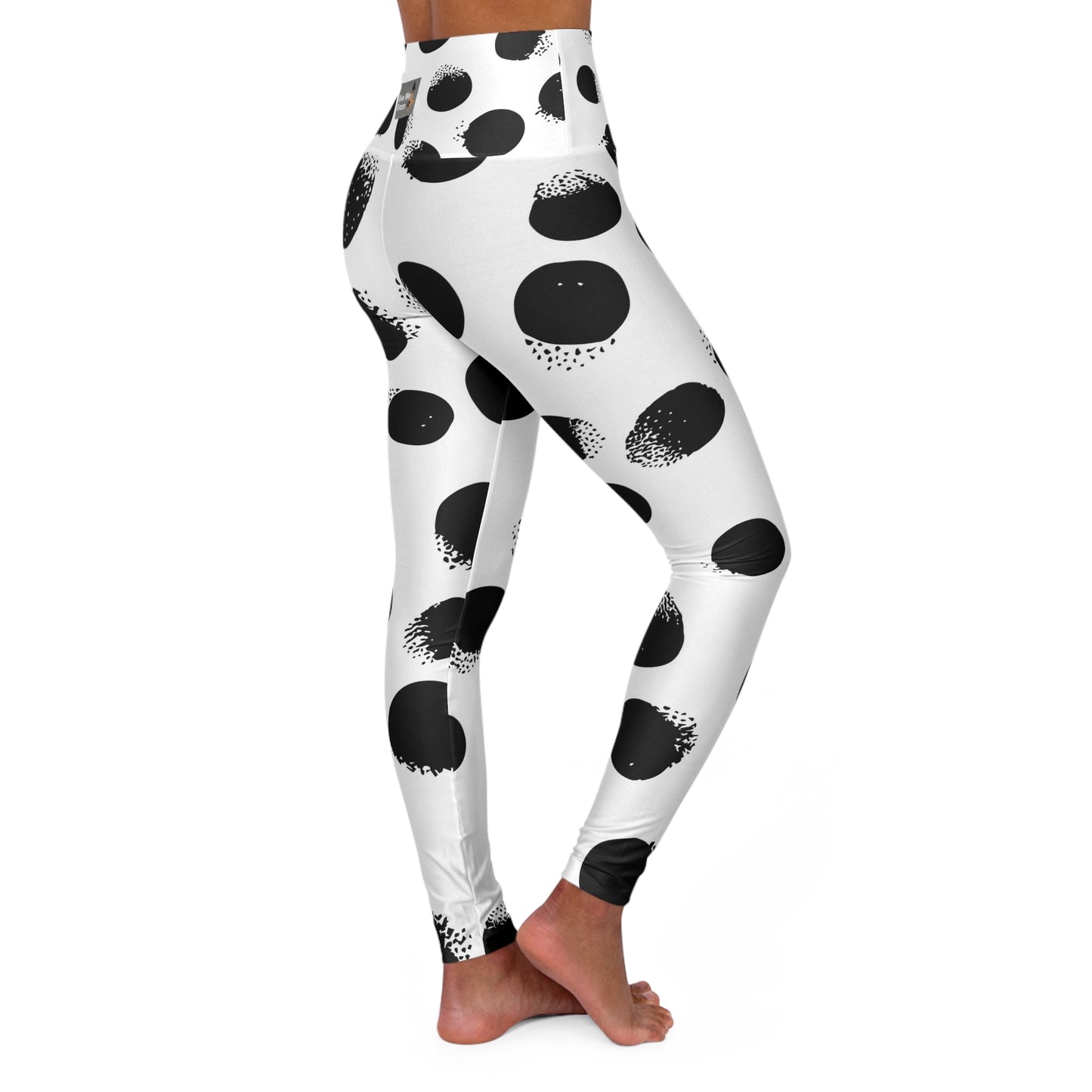 Yoga Leggings - Timeless Classic Polkadot Style Graphic Design - High Waisted for Work, Workout, and Night Out