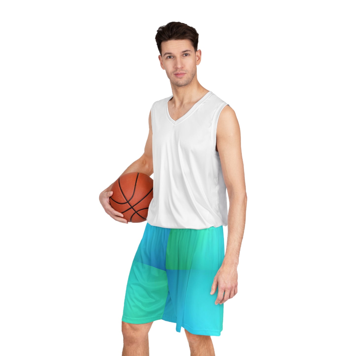Cyan Basketball Shorts all-over print | Athletic Shorts
