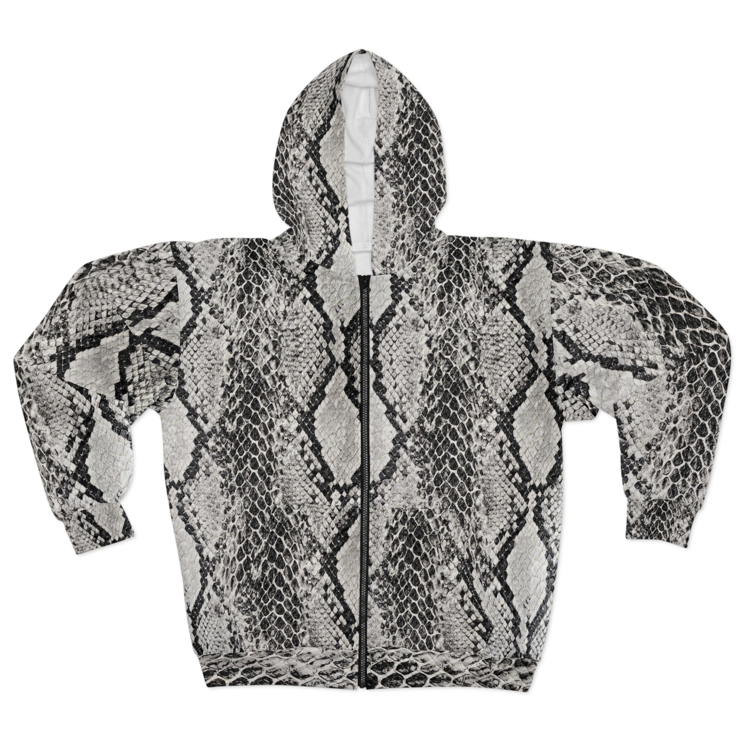 Snakeskin Zip Hoodie — Stylish One-of-a-Kind Zip-Up for Work, Dates & Street Style