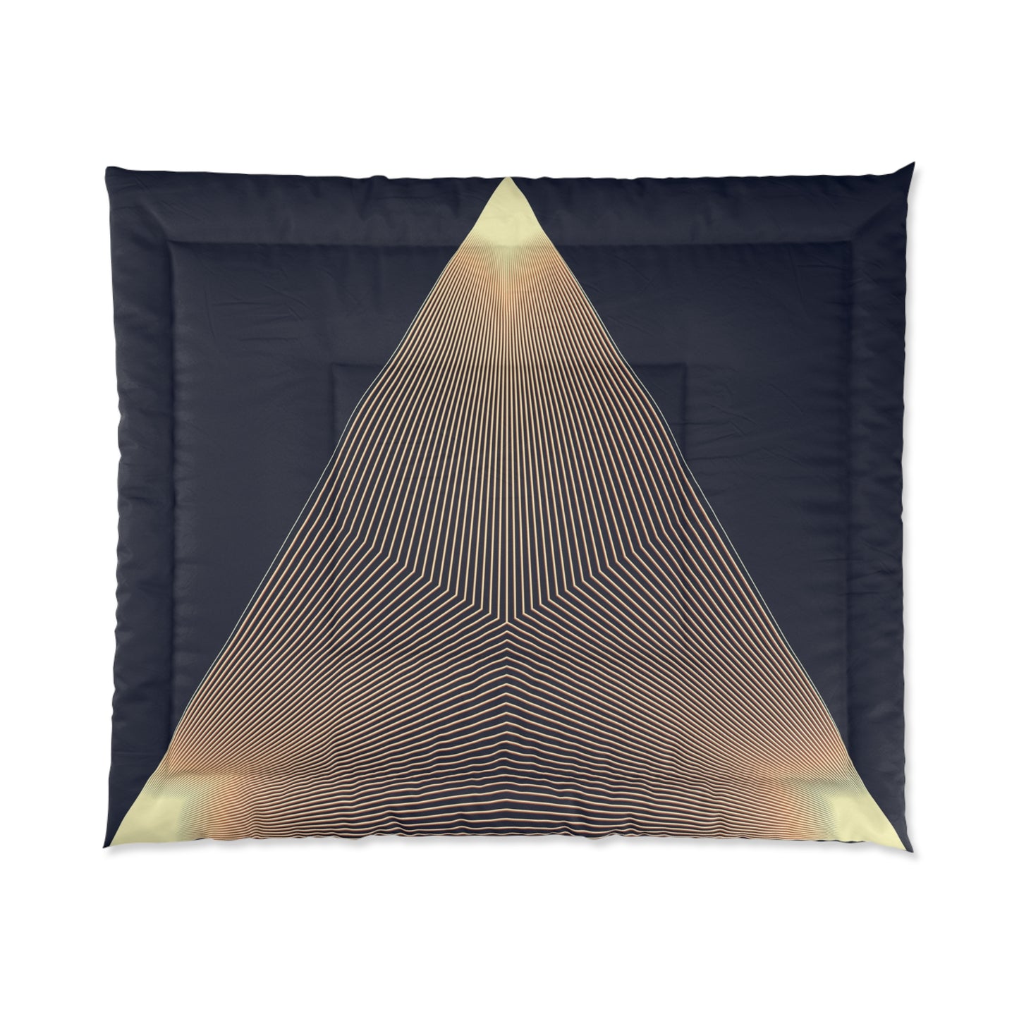 Geometric Triangle Pyramid Pattern Comforter | Gold Pyramid Modern Bedspread