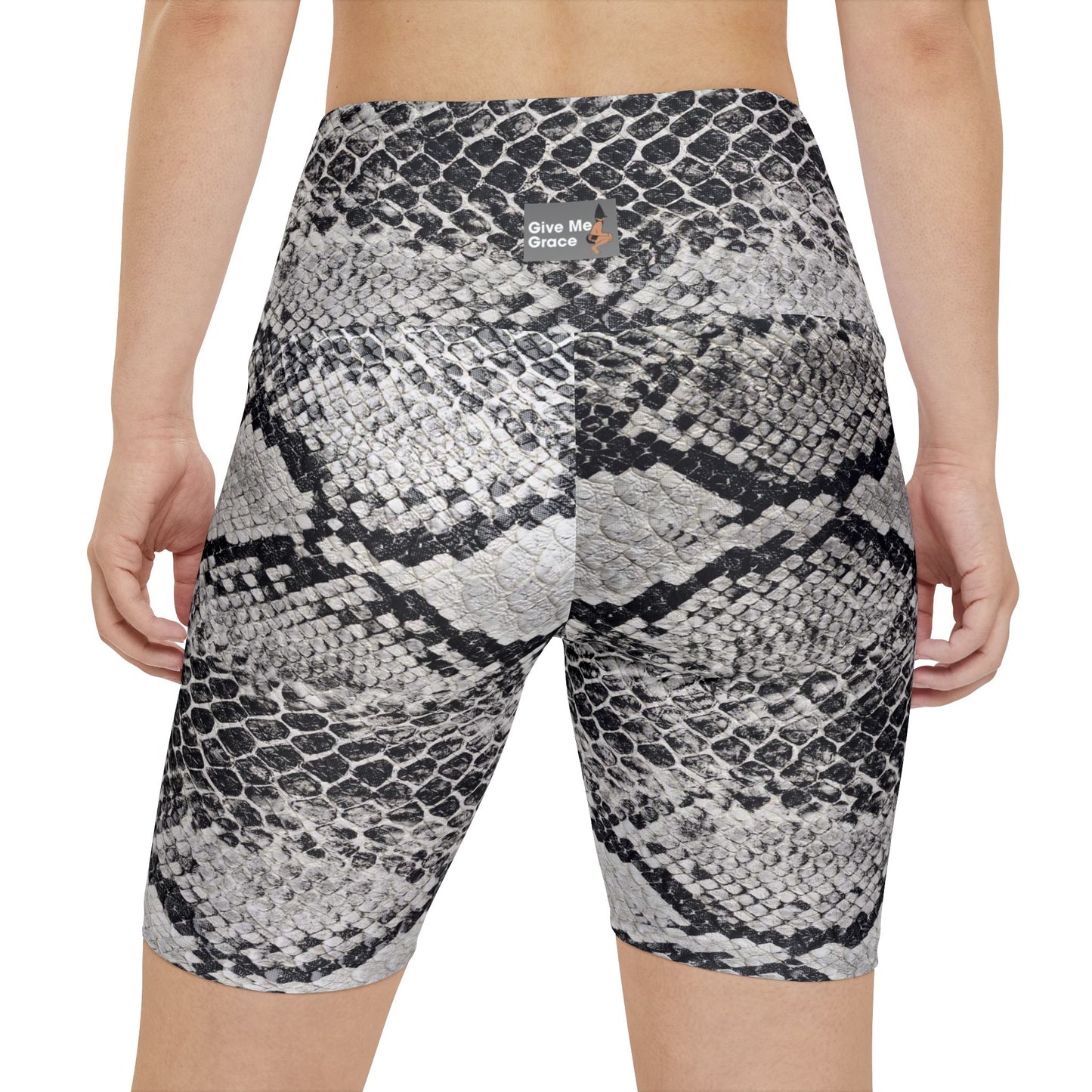 Snakeskin Biker Shorts — Women's Workout Shorts (Give Me Grace Matching Set)