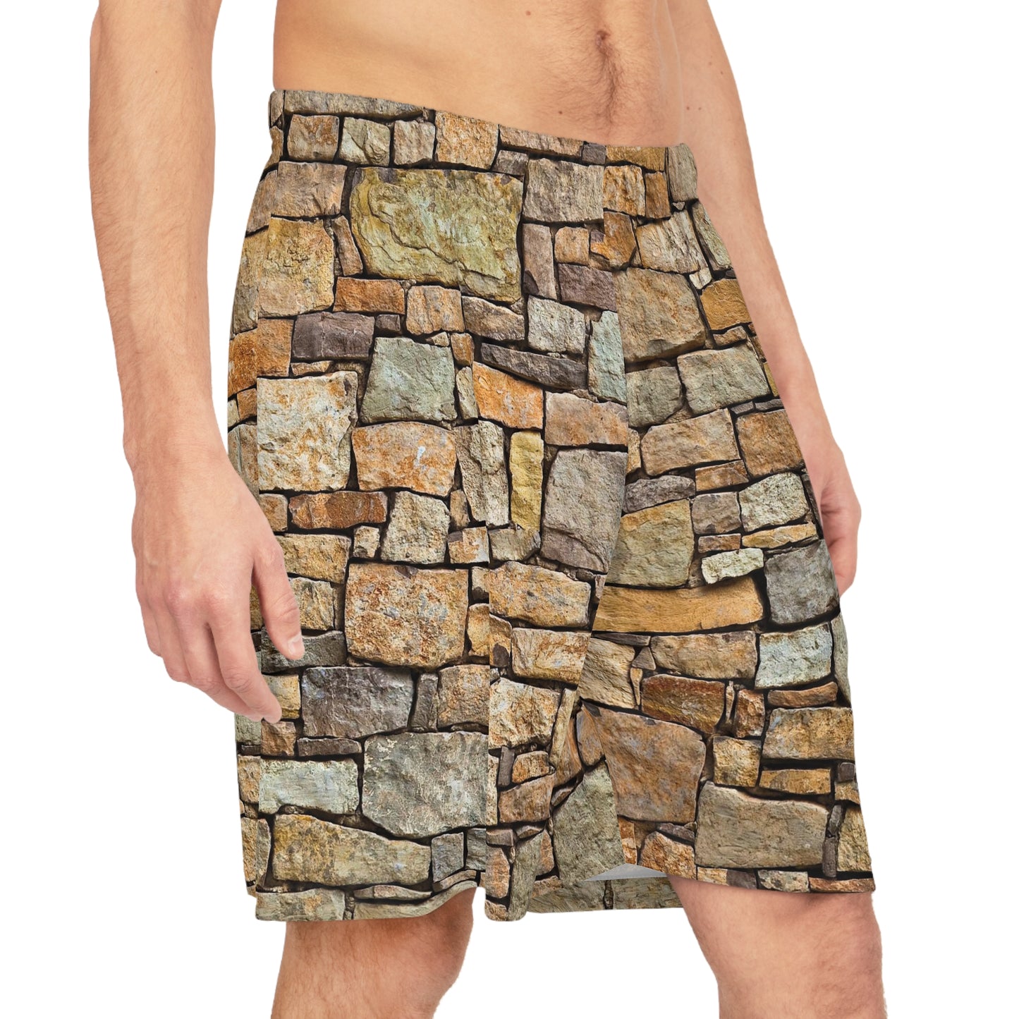 Brick Stone Wall 'Solid as a Rock' Basketball Shorts — Streetwear