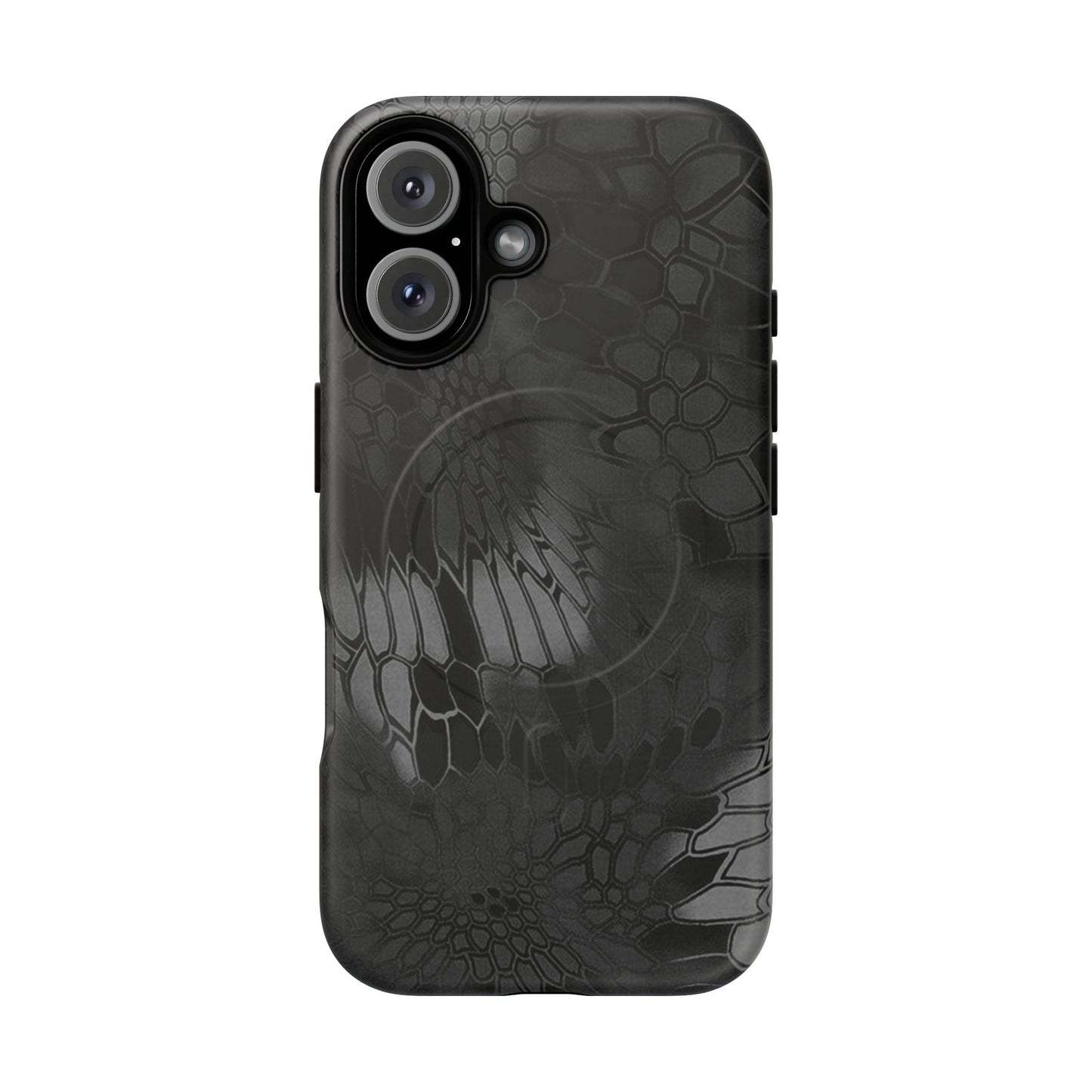 Magnetic Tough Phone Case — Black Snake Skin Protective Cover
