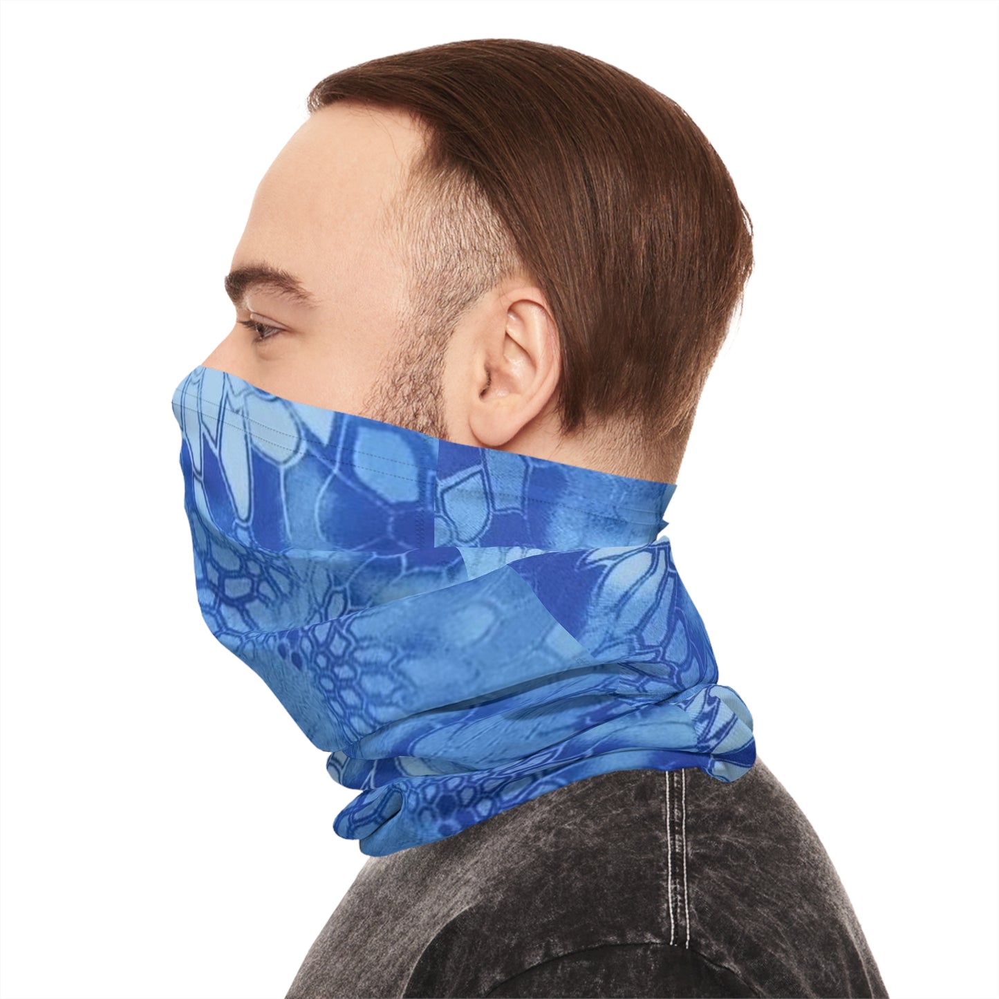 Blue Stylish Lightweight Neck Gaiter, Summer Fashion Accessory, Versatile Face Cover, Breathable Neck Warmer, Great for Outdoor Activities