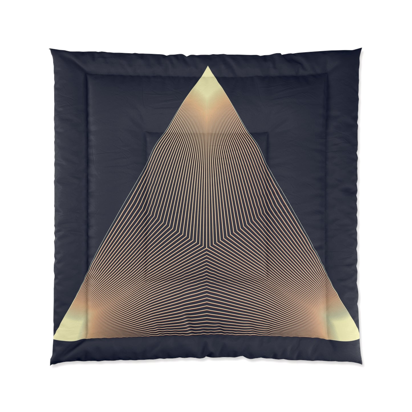 Geometric Triangle Pyramid Pattern Comforter | Gold Pyramid Modern Bedspread
