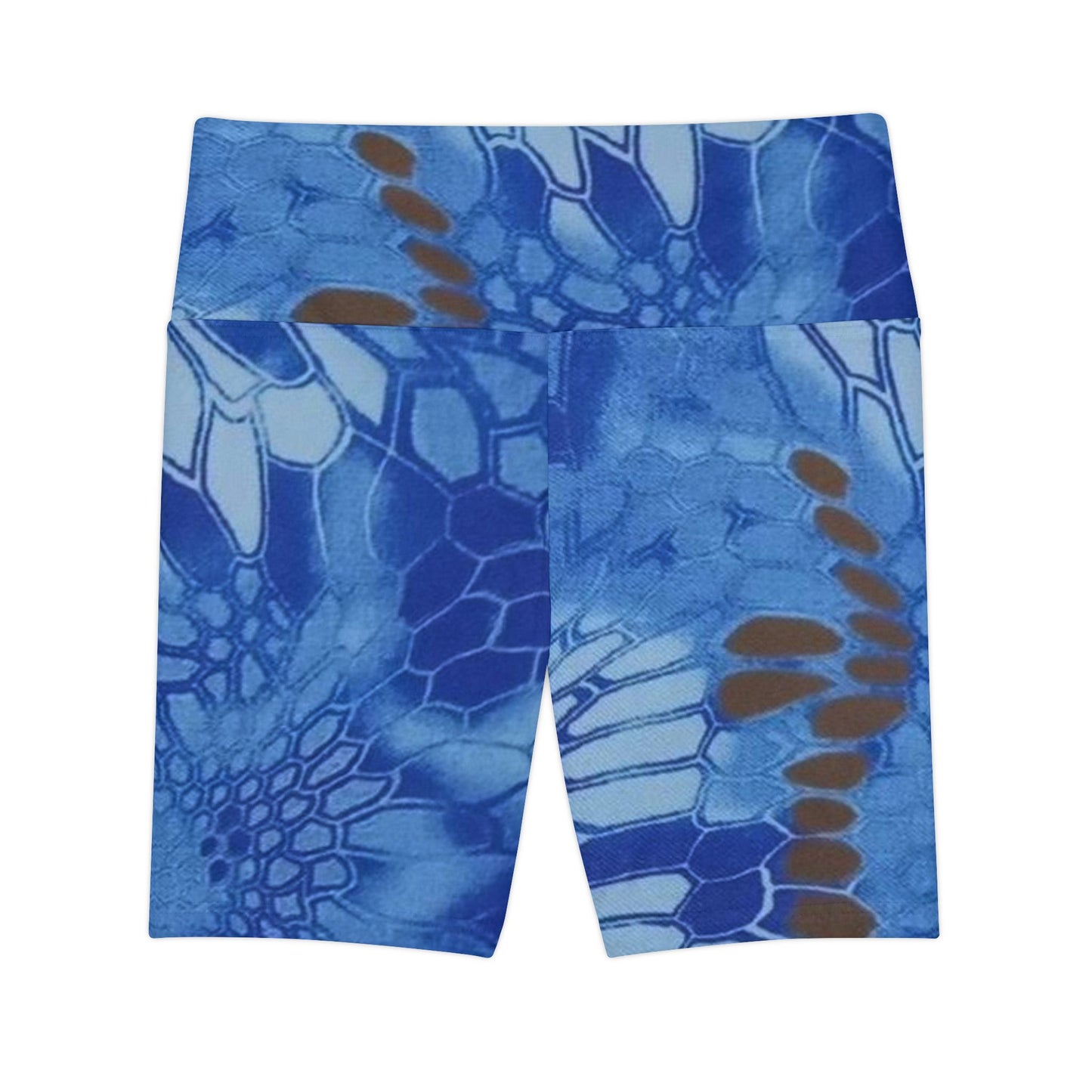 Blue Workout Shorts, Give Me Grace Print, Women's Athletic Wear, High Waistband, Crop Top Matching, Comfortable Fitness Shorts