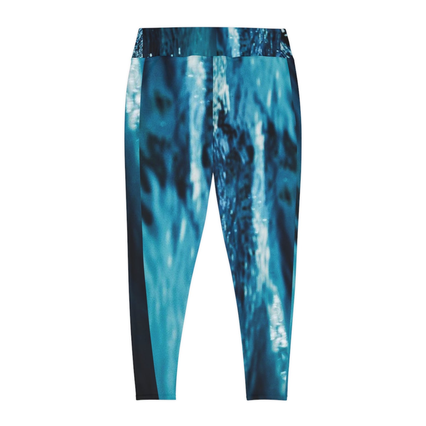 Plus Size Leggings — Waterfall Ocean Print (Up to 6X)