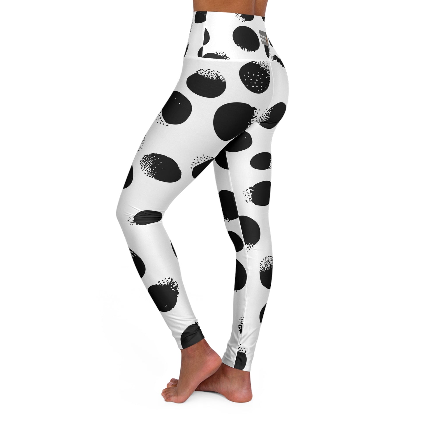 Yoga Leggings - Timeless Classic Polkadot Style Graphic Design - High Waisted for Work, Workout, and Night Out