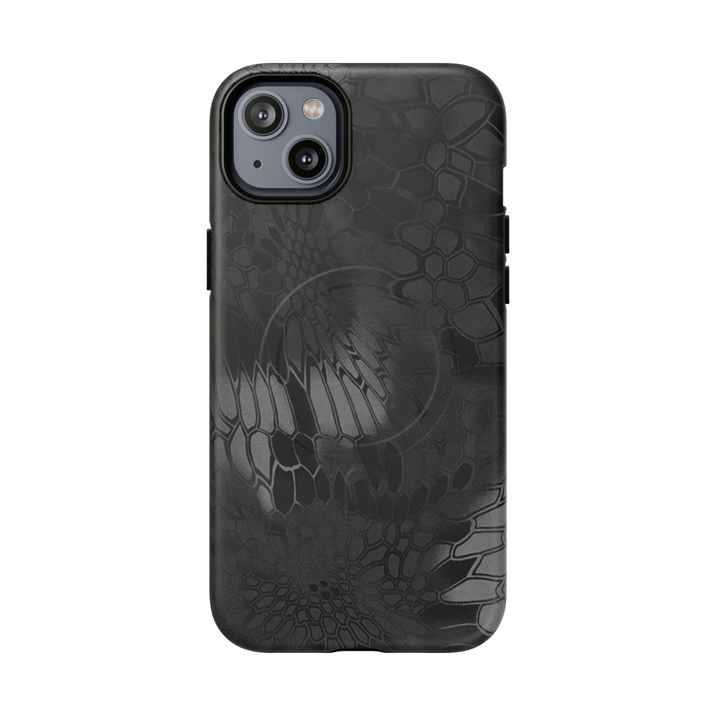 Magnetic Tough Phone Case — Black Snake Skin Protective Cover