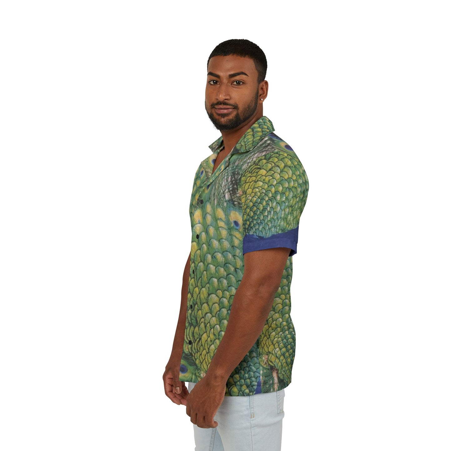 Peacock Graphic Hawaiian Camp Shirt — Island Yachting & Date Night Print