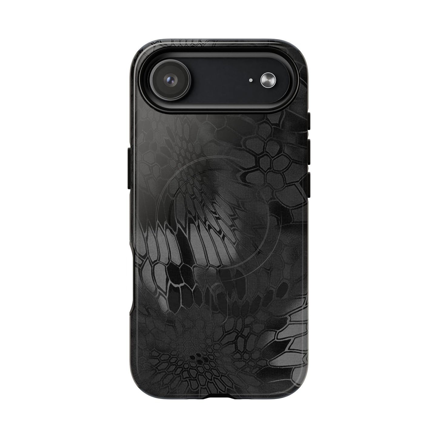 Magnetic Tough Phone Case — Black Snake Skin Protective Cover