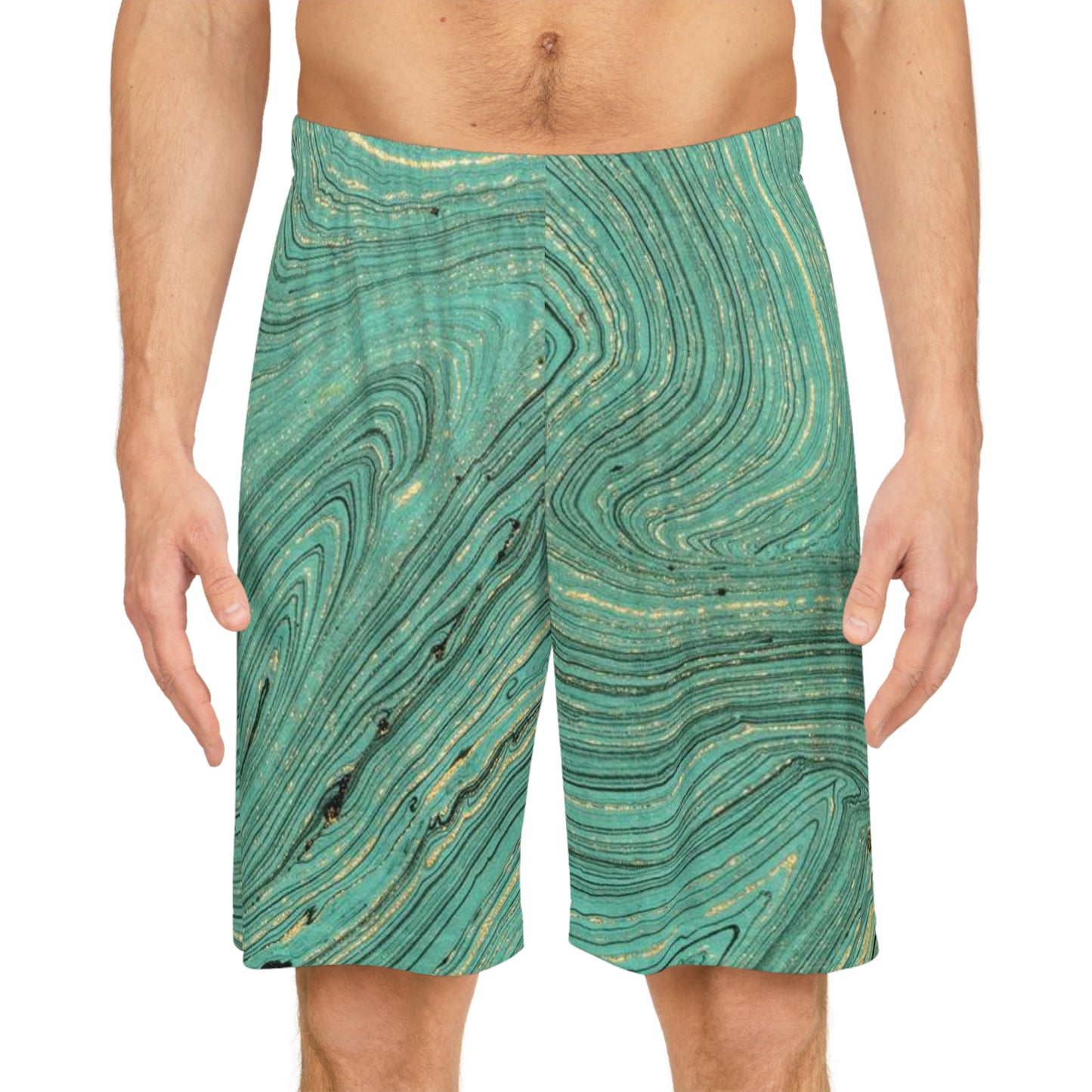 Give Me Grace Ocean Teal Painting Basketball Shorts