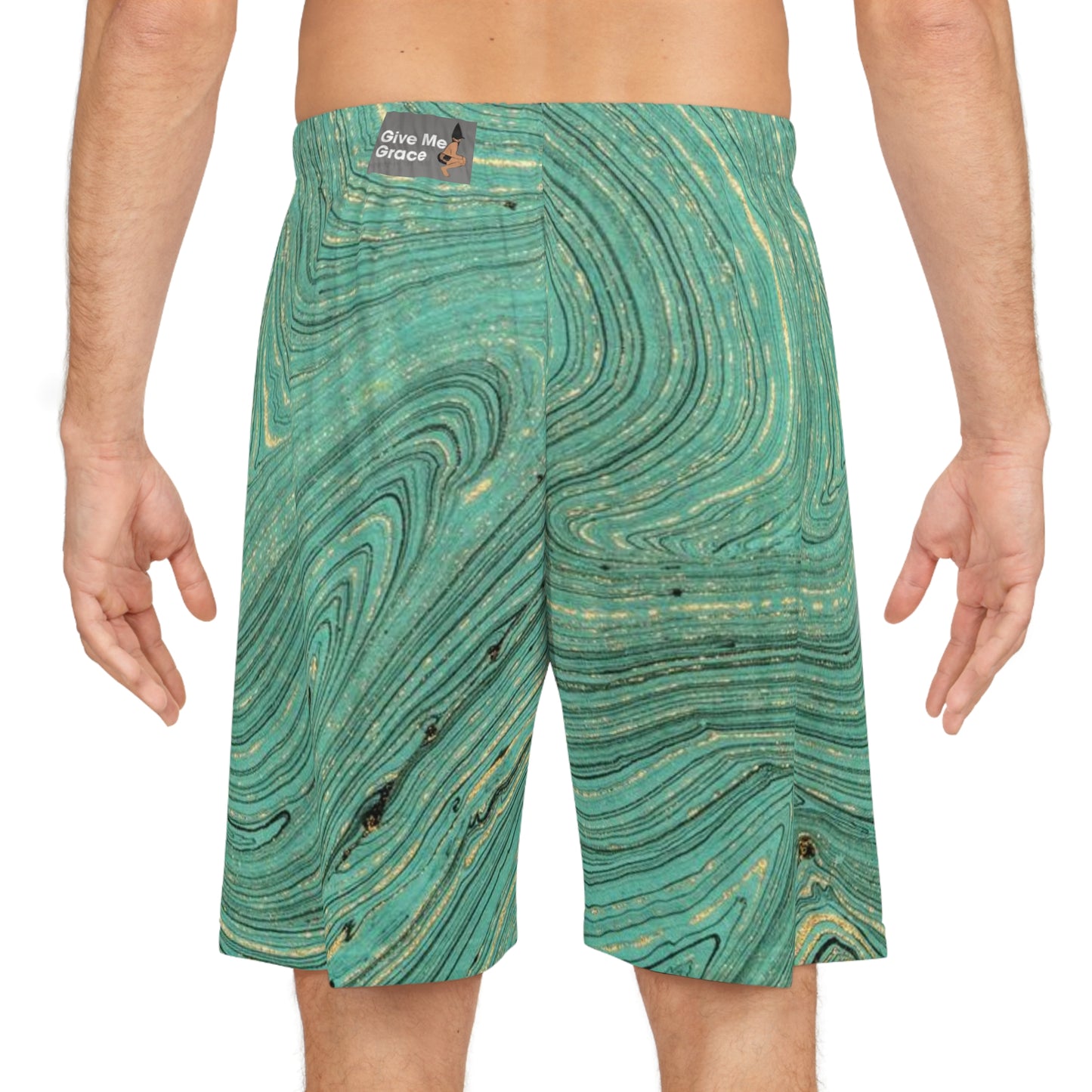 Give Me Grace Ocean Teal Painting Basketball Shorts