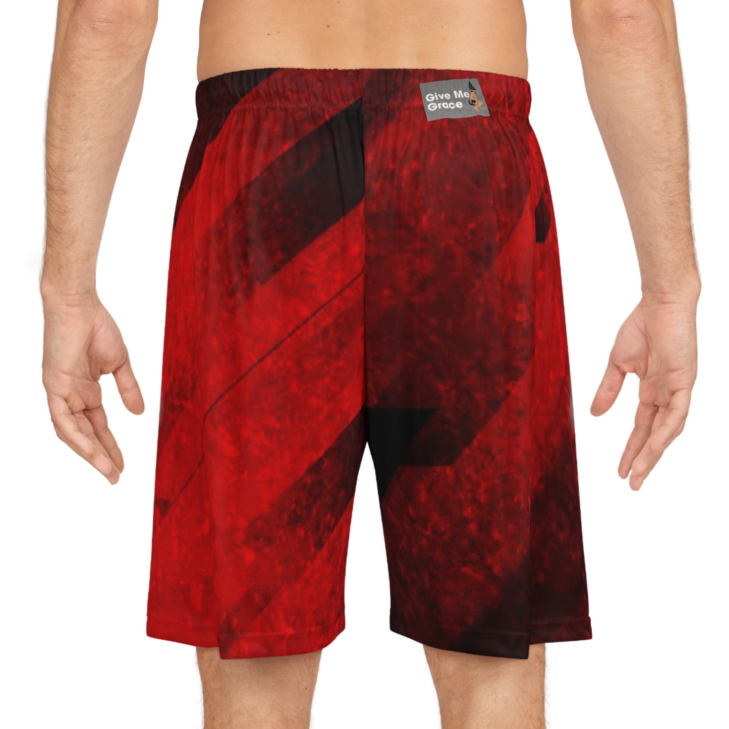 Red & Black Racer Stripe Basketball Shorts