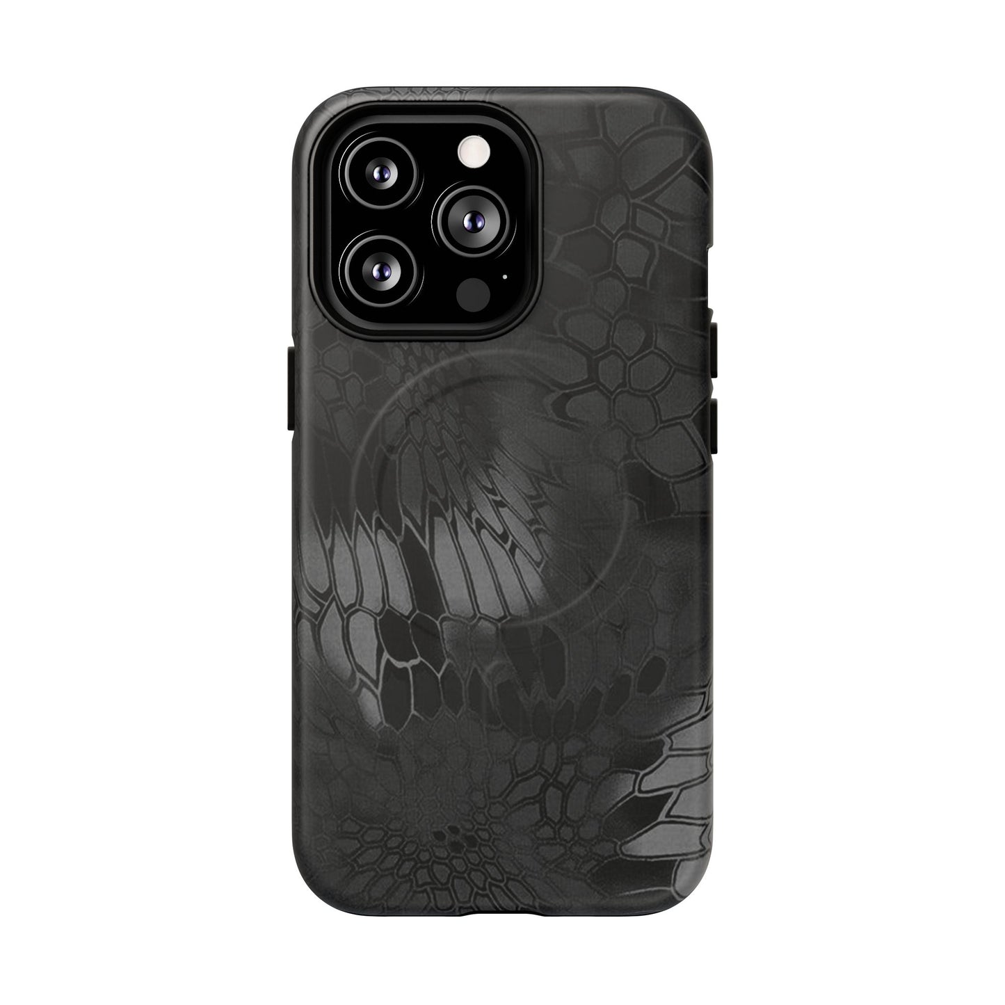 Magnetic Tough Phone Case — Black Snake Skin Protective Cover