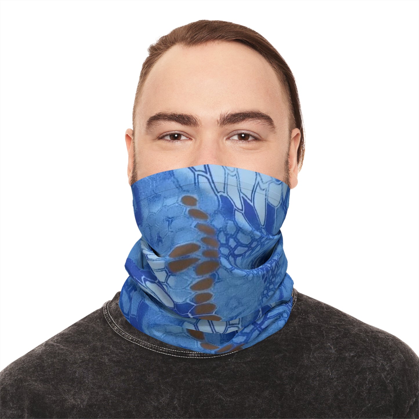 Blue Stylish Lightweight Neck Gaiter, Summer Fashion Accessory, Versatile Face Cover, Breathable Neck Warmer, Great for Outdoor Activities