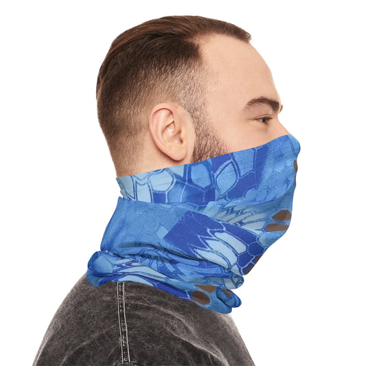 Blue Stylish Lightweight Neck Gaiter, Summer Fashion Accessory, Versatile Face Cover, Breathable Neck Warmer, Great for Outdoor Activities