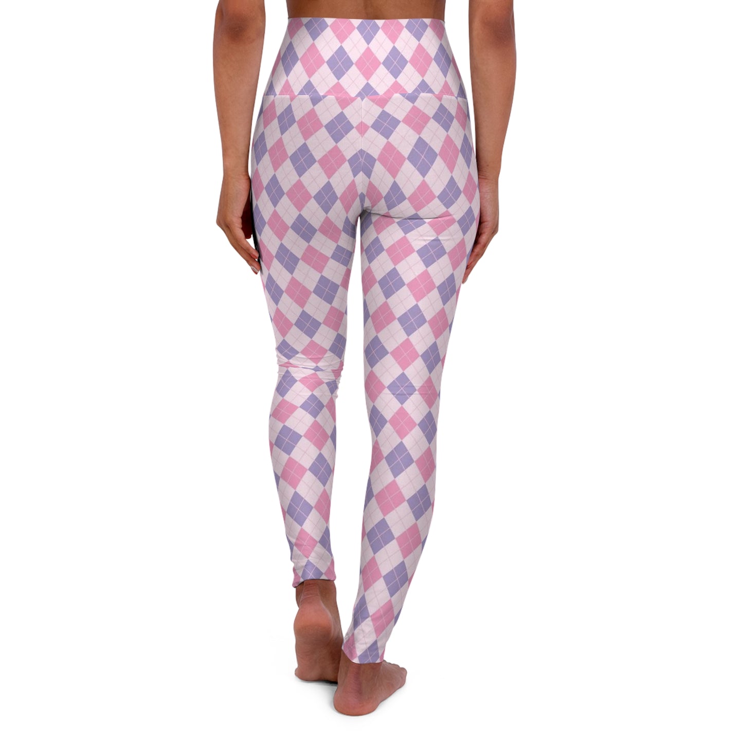 Classic Argyle High-Waisted Yoga Leggings - Pink & Purple — Give Me Grace Print Activewear