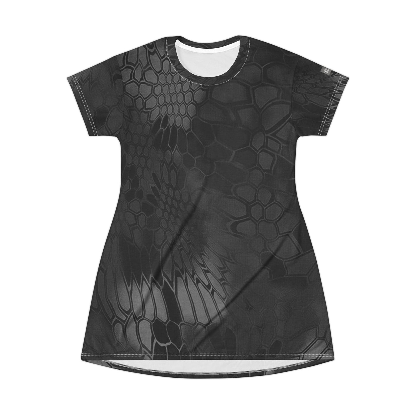 Give Me Grace Black Signature Snakeskin Lace Camo Croc Mix T-Shirt Dress