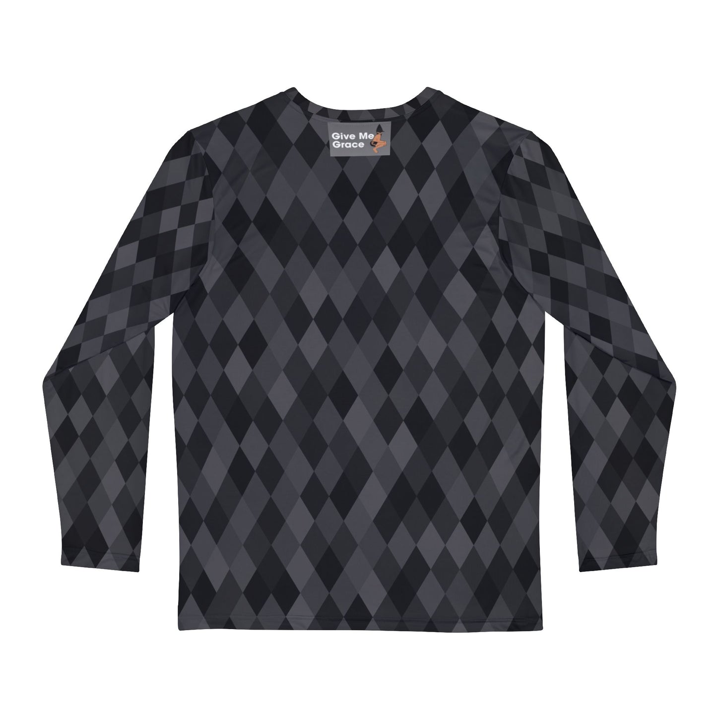 Black Diamond Give Me Grace Unisex Long Sleeve Shirt, Cool Men's Top, Stylish Pattern Tee, Trendy Long Sleeve Shirt for Men