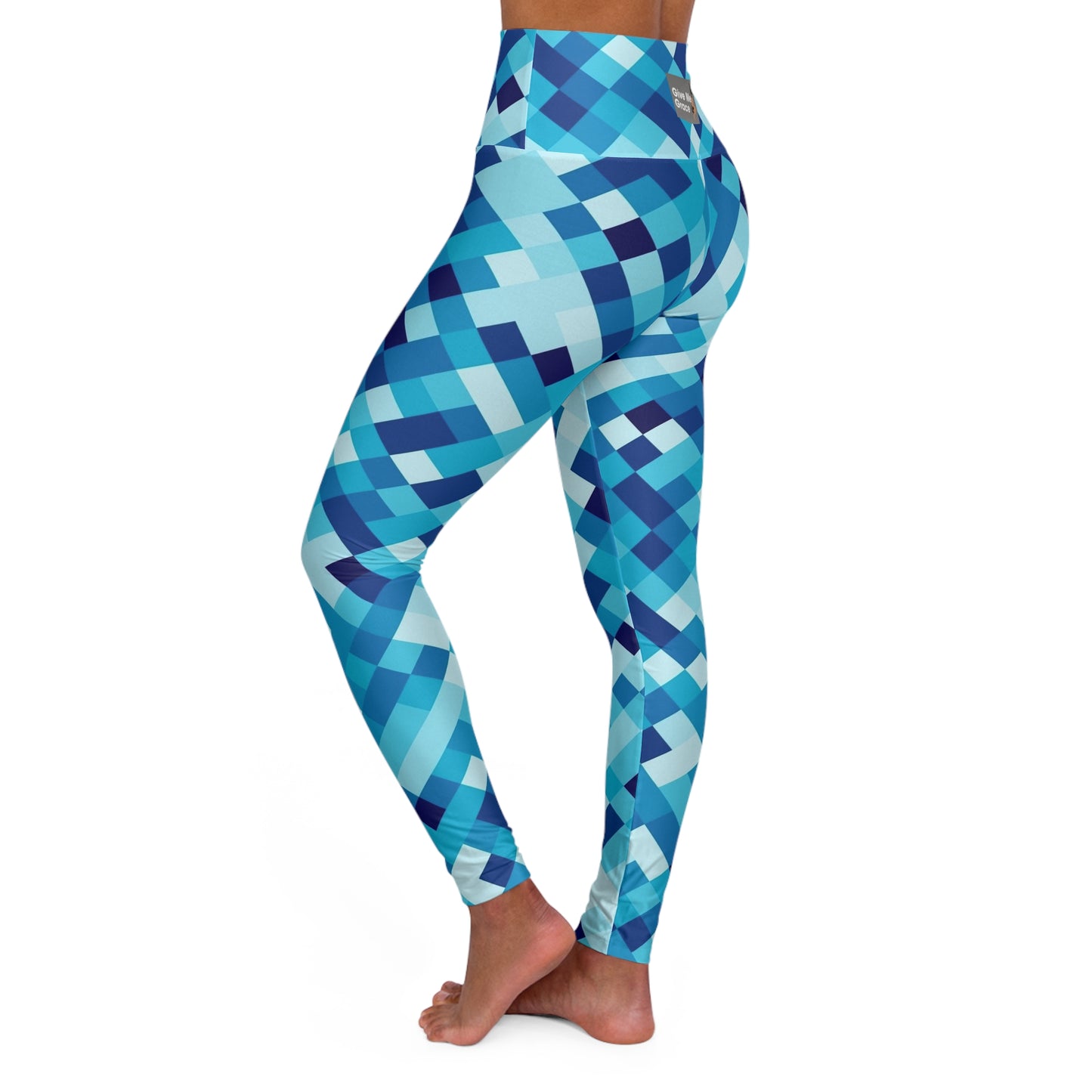 Give Me Grace Blue Diamonds Dancing High Waisted Yoga Leggings