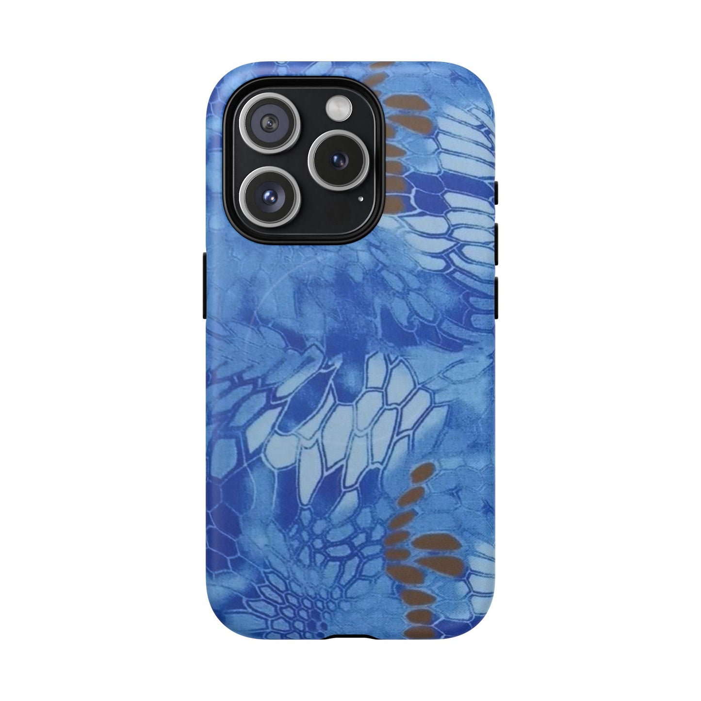 Magnetic Tough Phone Case — Blue Camo Flower Snake Skin Protective Cover