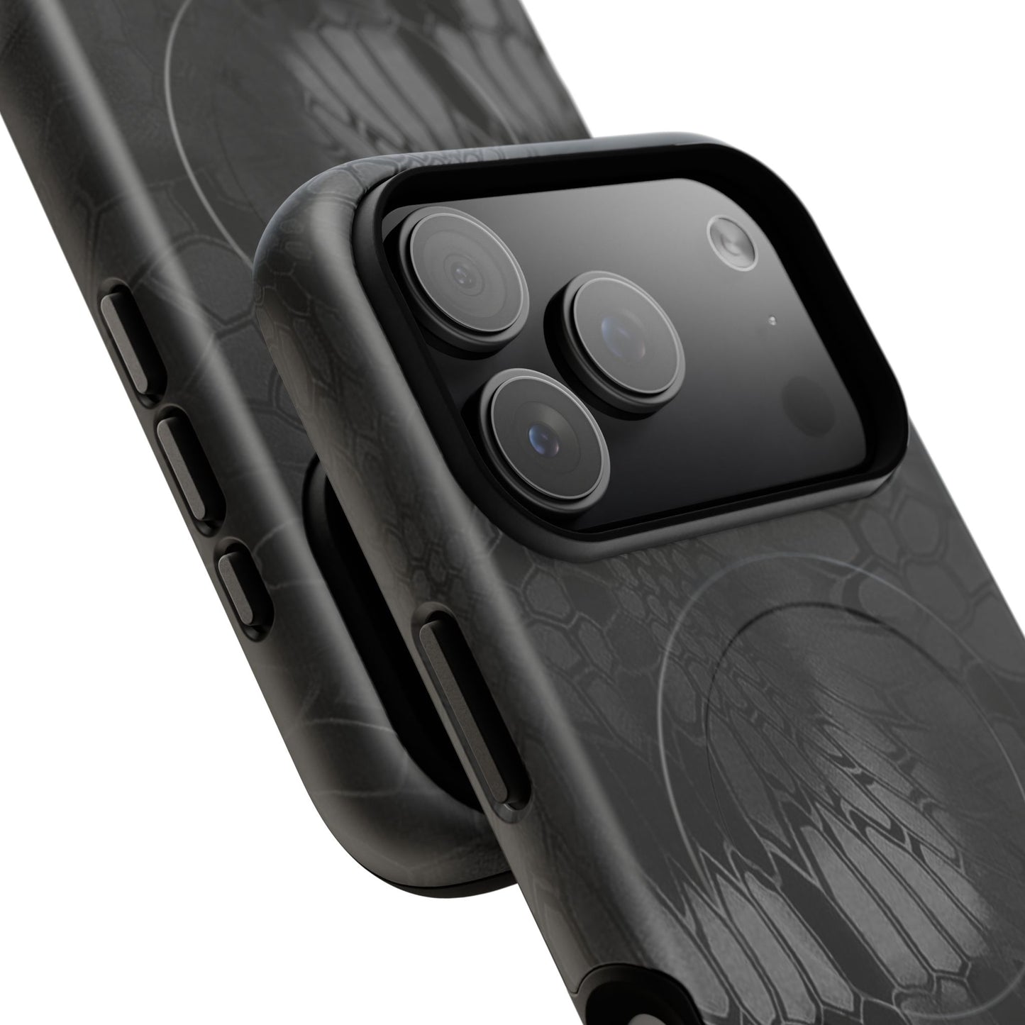 Magnetic Tough Phone Case — Black Snake Skin Protective Cover