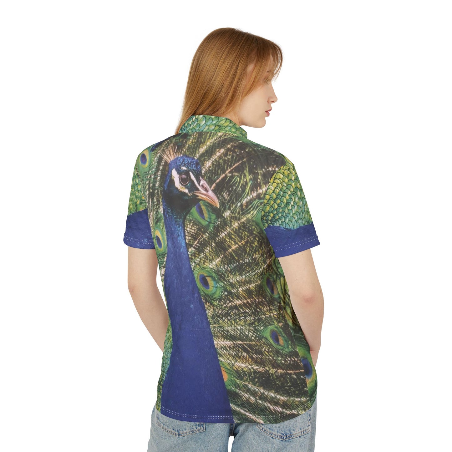 Peacock Graphic Hawaiian Polo Shirt — Island Yachting & Date Night Print