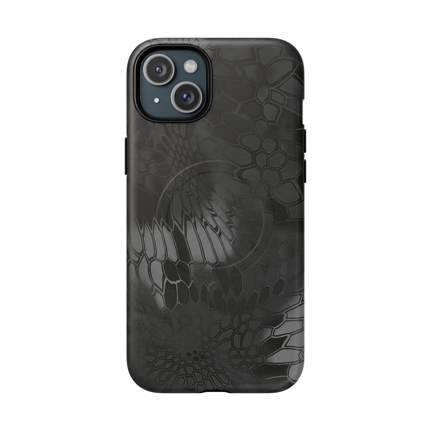 Magnetic Tough Phone Case — Black Snake Skin Protective Cover