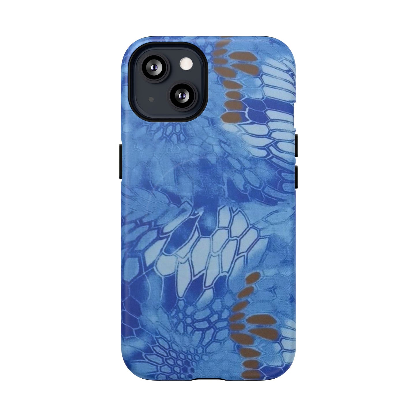 Magnetic Tough Phone Case — Blue Camo Flower Snake Skin Protective Cover