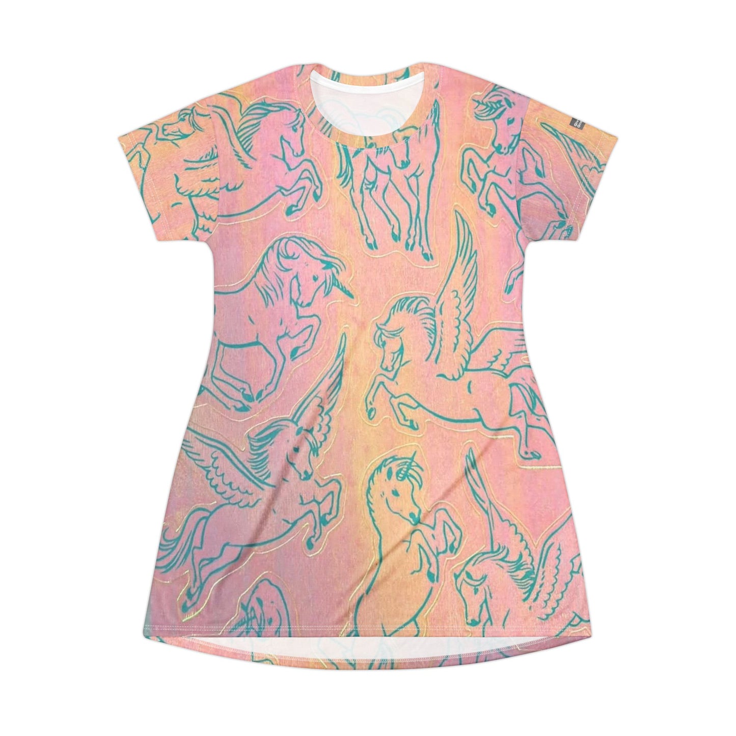 Unicorn Princess Romantic T-Shirt Dress - Pink and Gold
