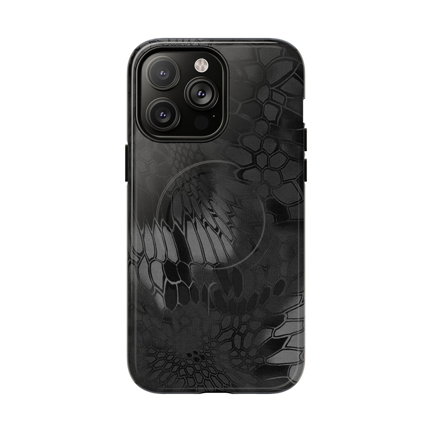 Magnetic Tough Phone Case — Black Snake Skin Protective Cover