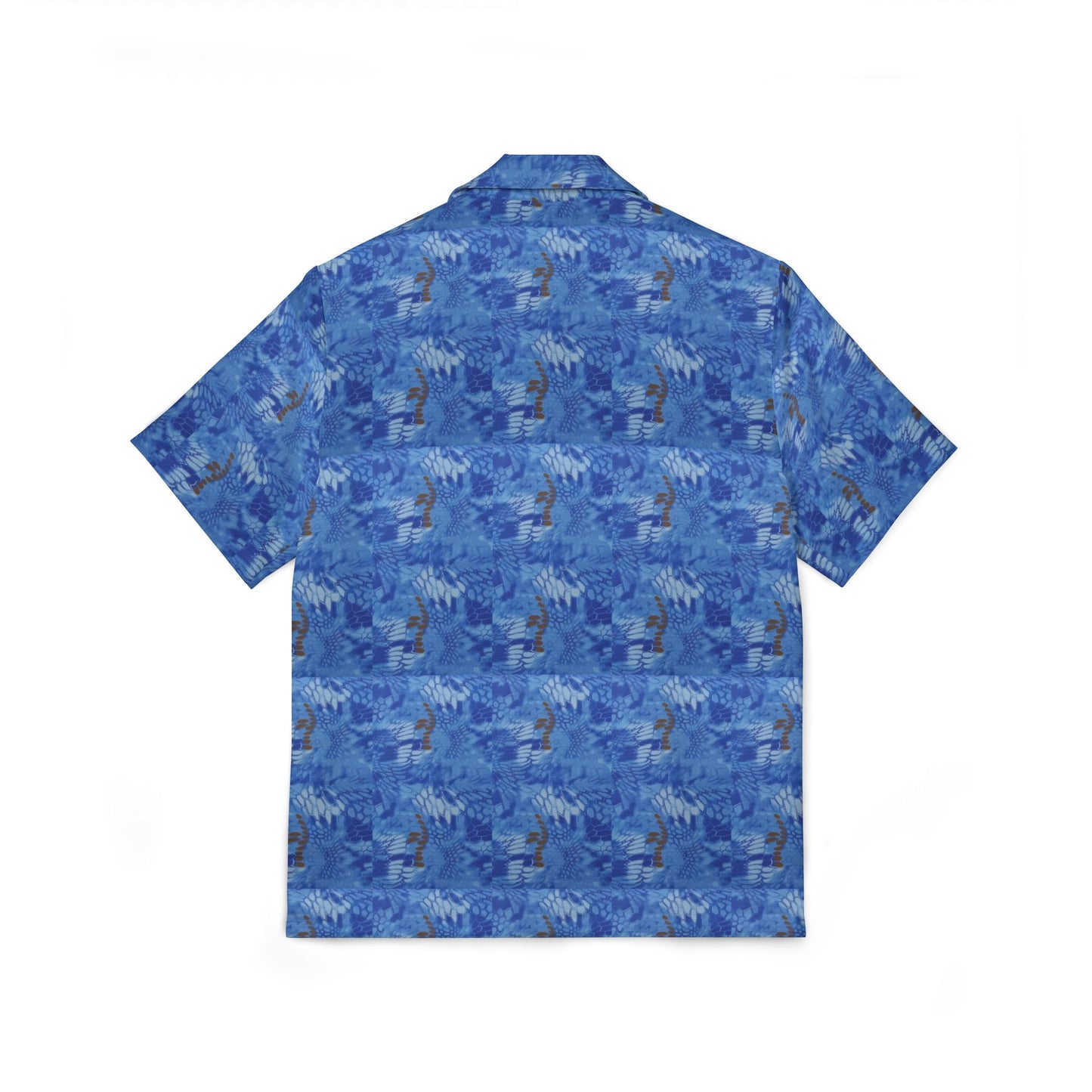 Give Me Grace Floral Camo Hawaiian Shirt — Blue Snakeskin, flower