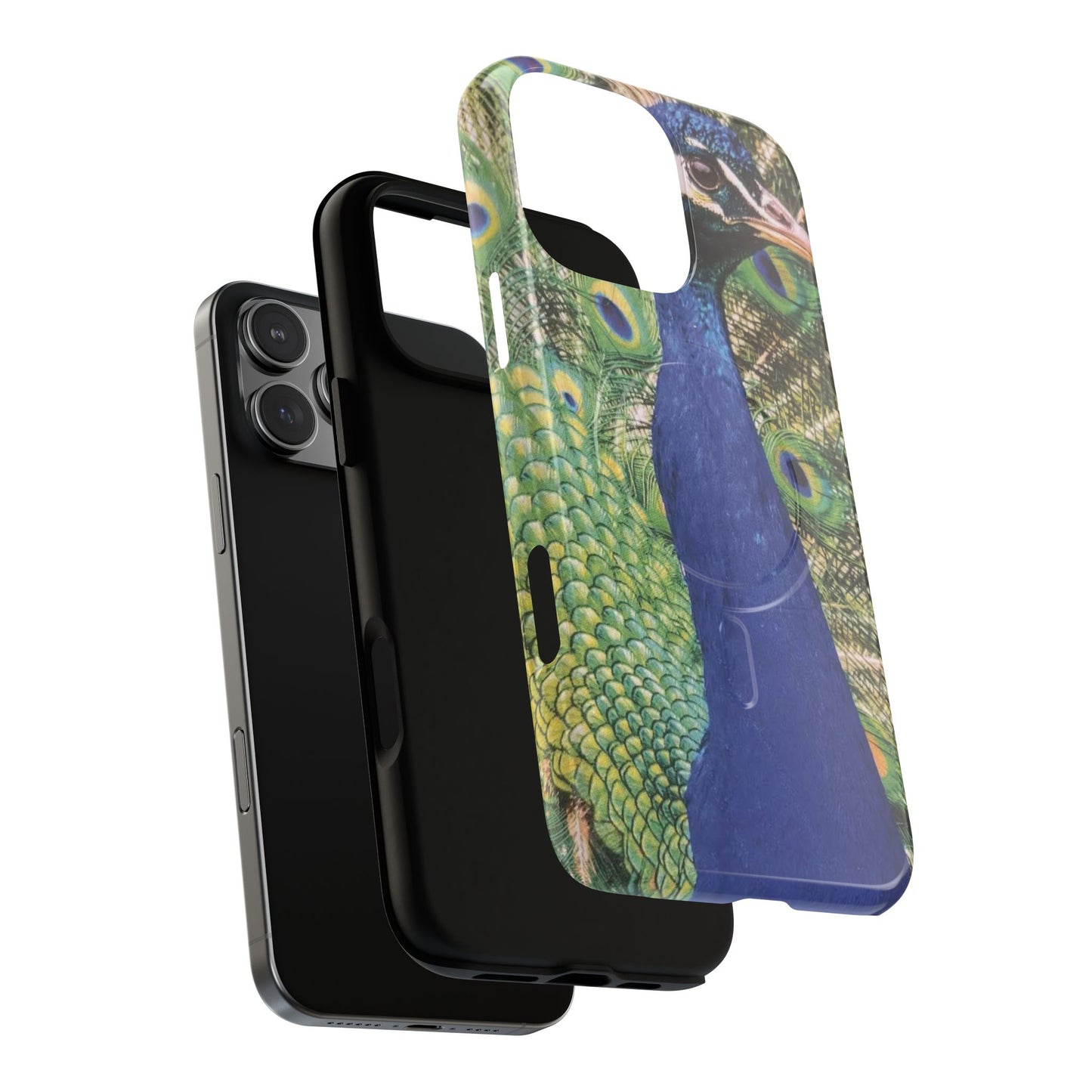 Magnetic Tough 2 Layer Phone Case — Peacock Skin Protective Cover