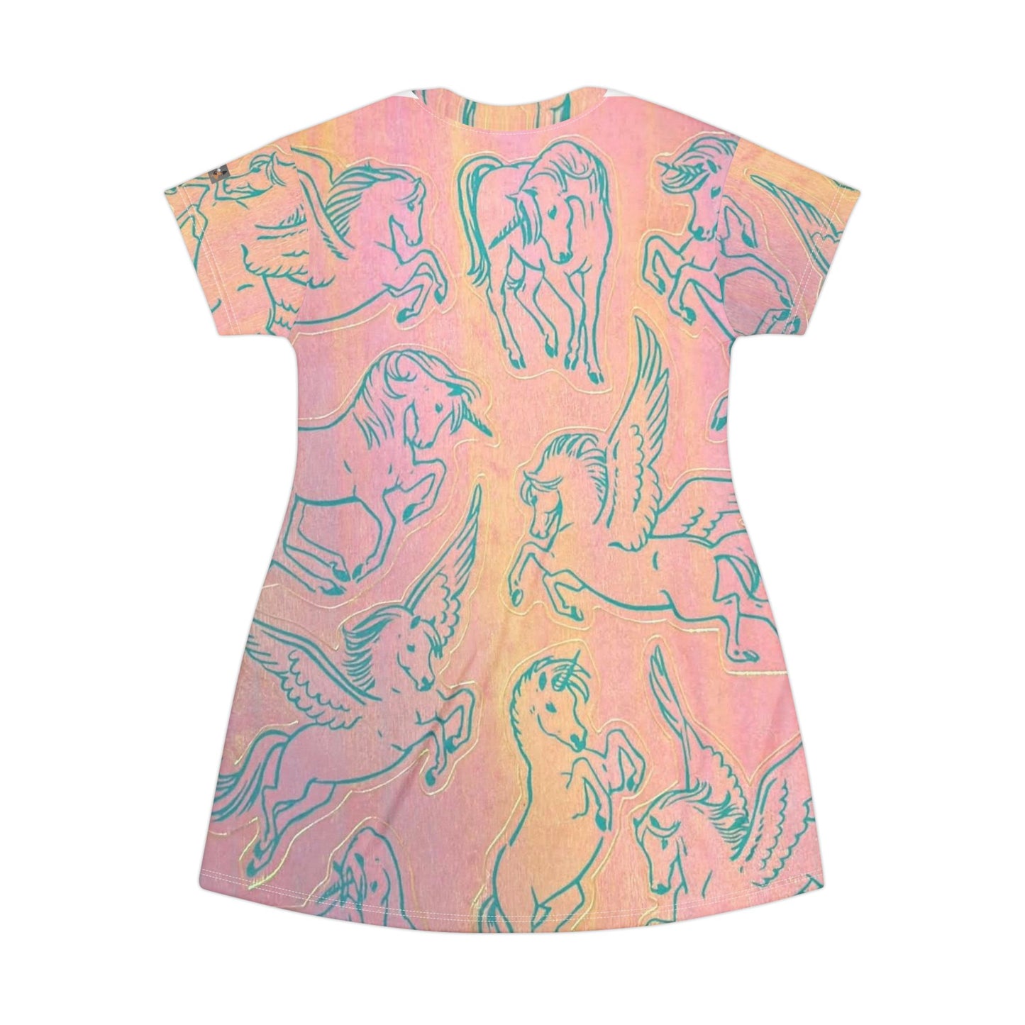 Unicorn Princess Romantic T-Shirt Dress - Pink and Gold