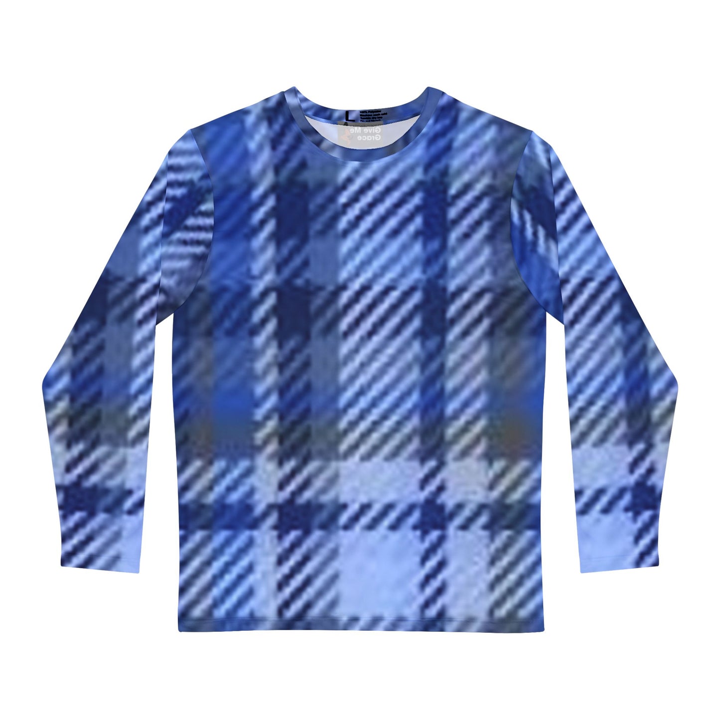 Blue Plaid Long Sleeve Unisex Shirt - Teens College Christmas Holiday Men's Fashion