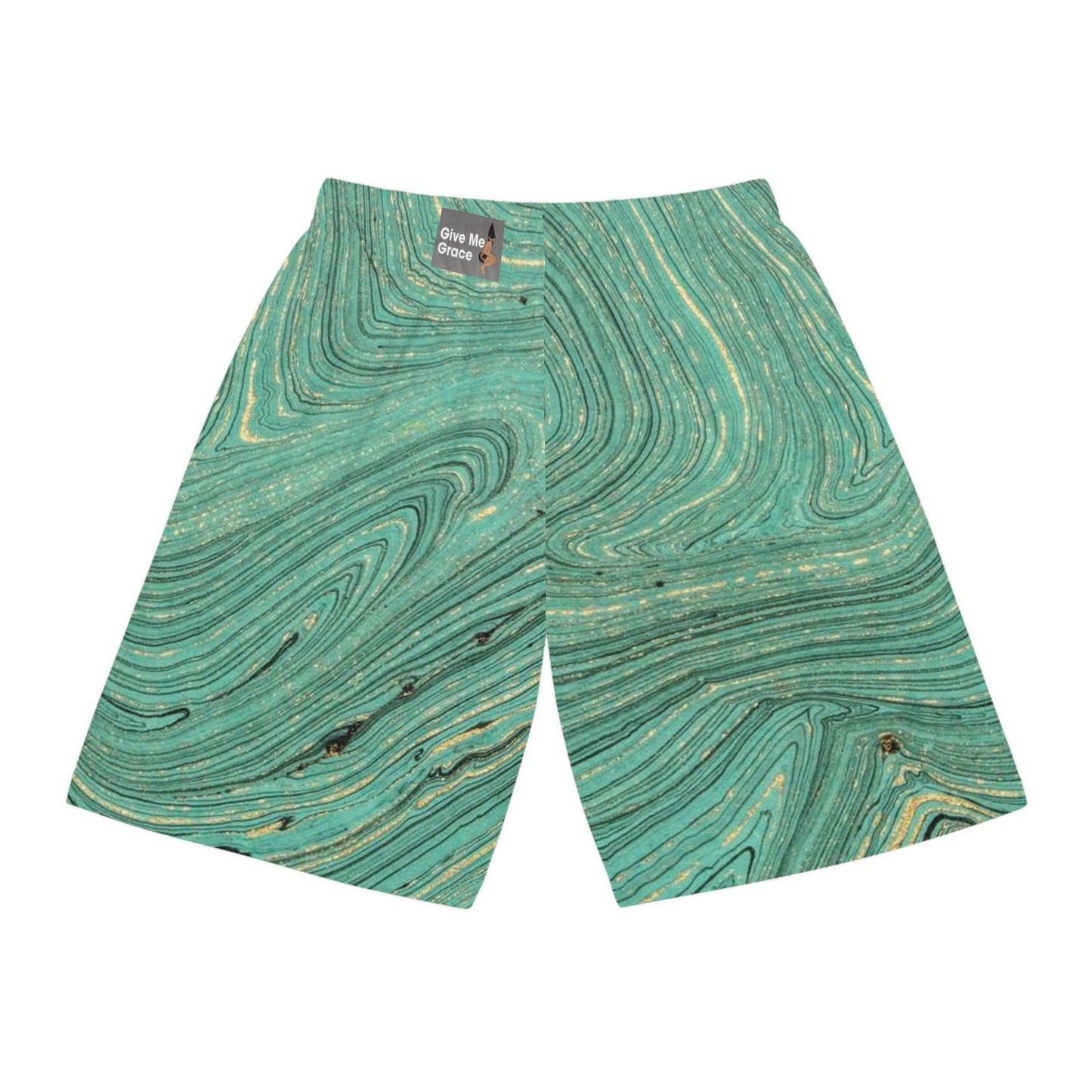 Give Me Grace Ocean Teal Painting Basketball Shorts