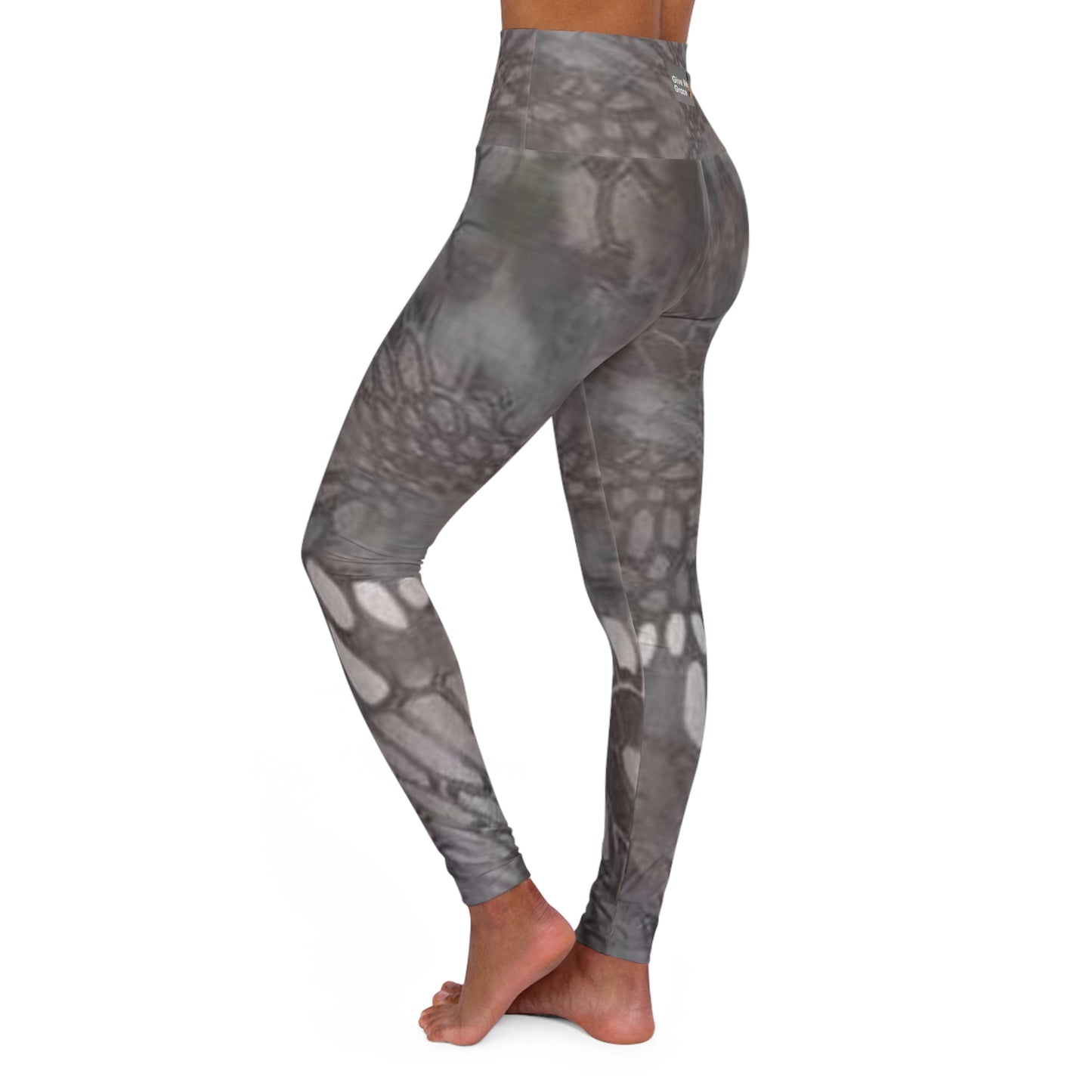 Give Me Grace Silver Print High Waisted Yoga Leggings