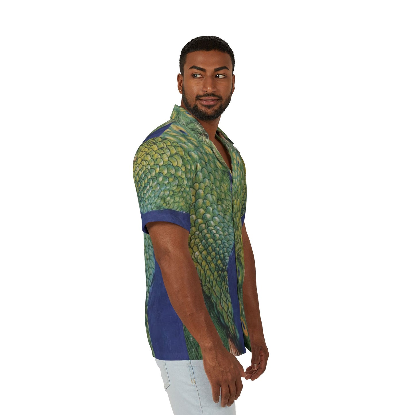 Peacock Graphic Hawaiian Camp Shirt — Island Yachting & Date Night Print