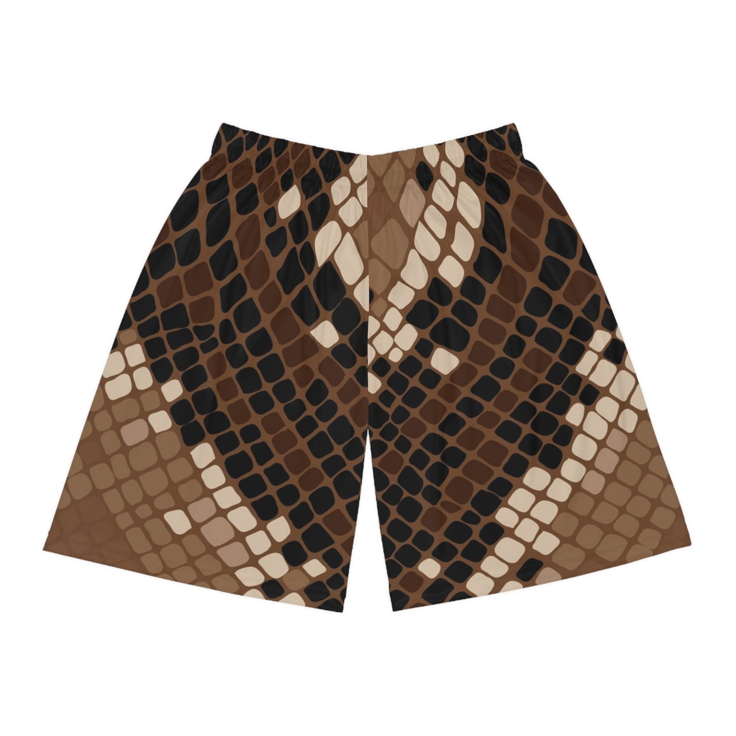Give Me Grace Abstract Snakeskin print brown Basketball Shorts