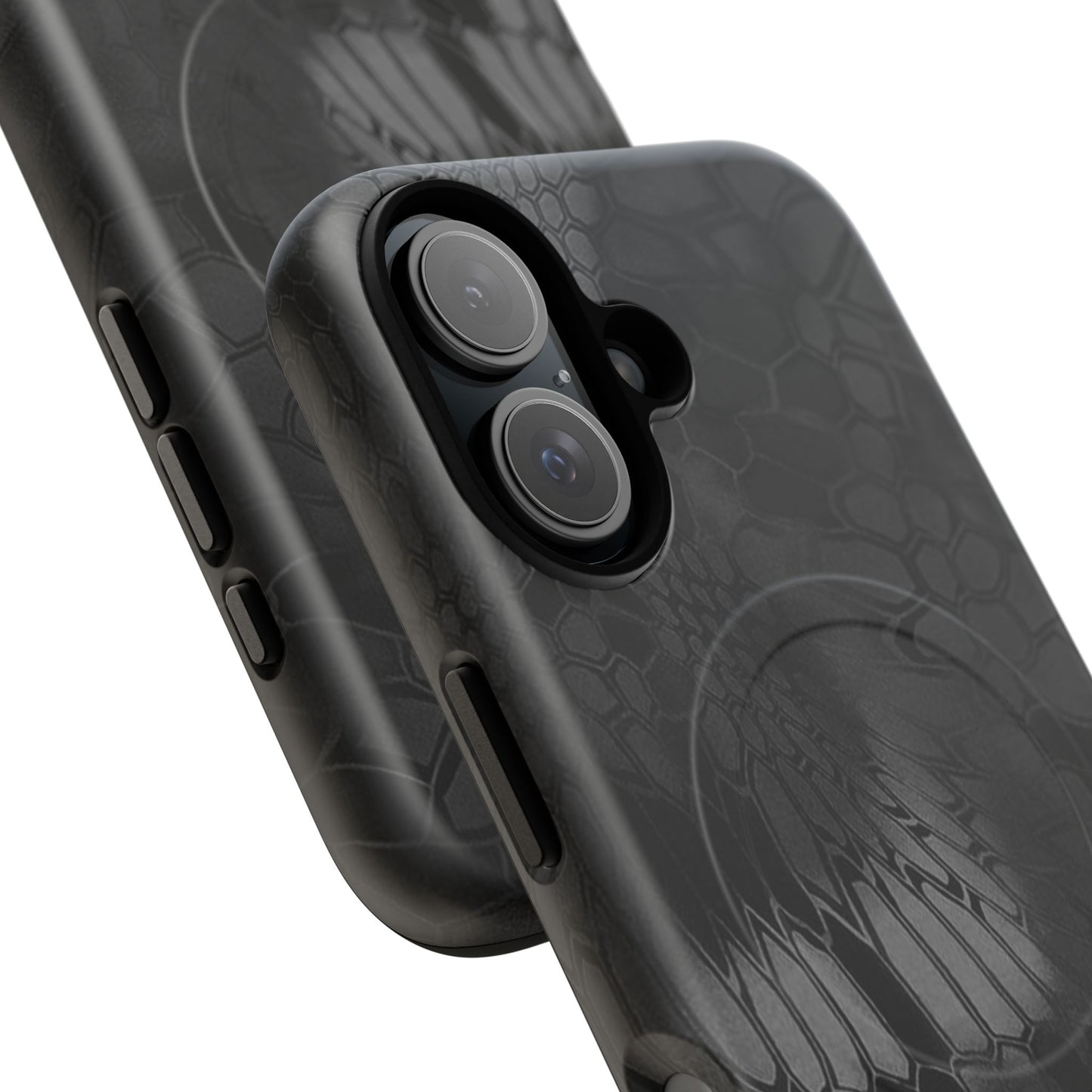 Magnetic Tough Phone Case — Black Snake Skin Protective Cover