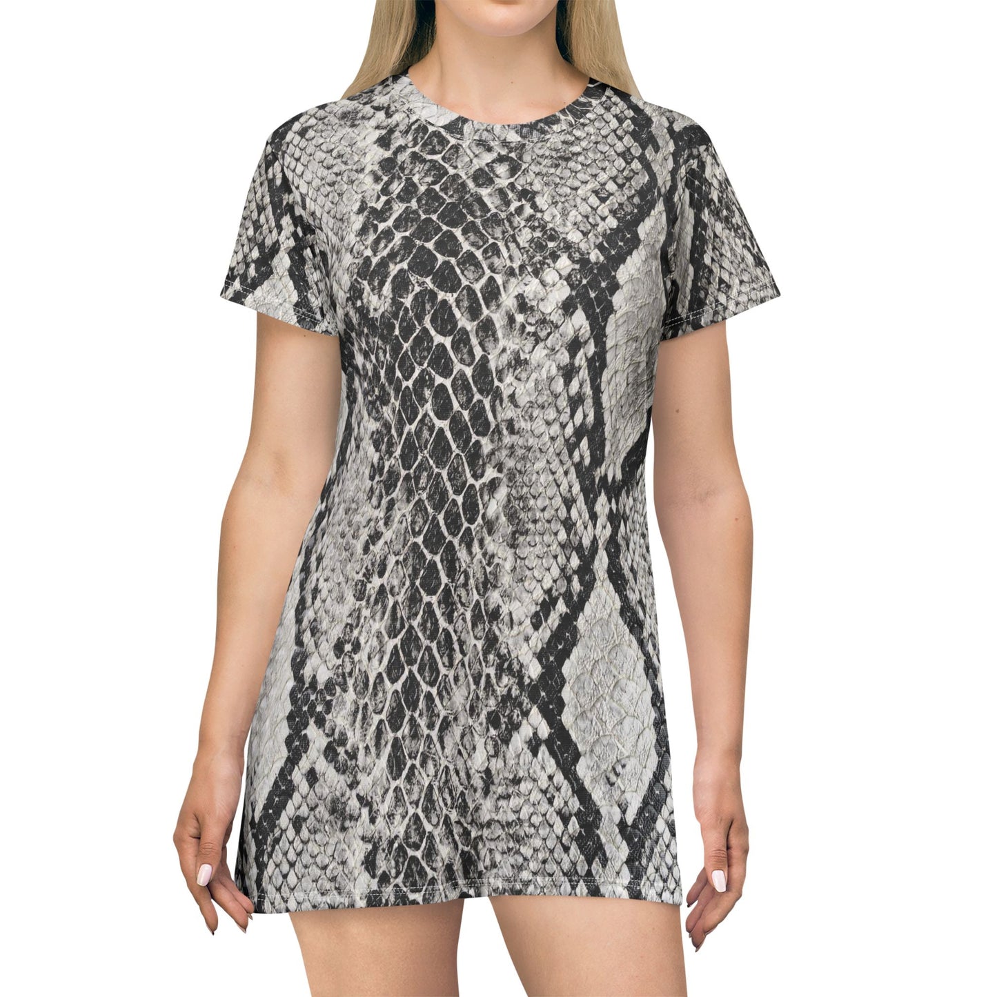 Snakeskin Print T-Shirt Dress — Classic Timeless Showstopper